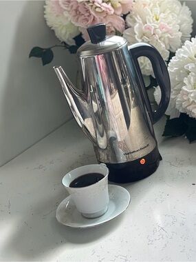 Retro Style Hamilton Beach Stainless Steel Coffee Percolator • Tested Working